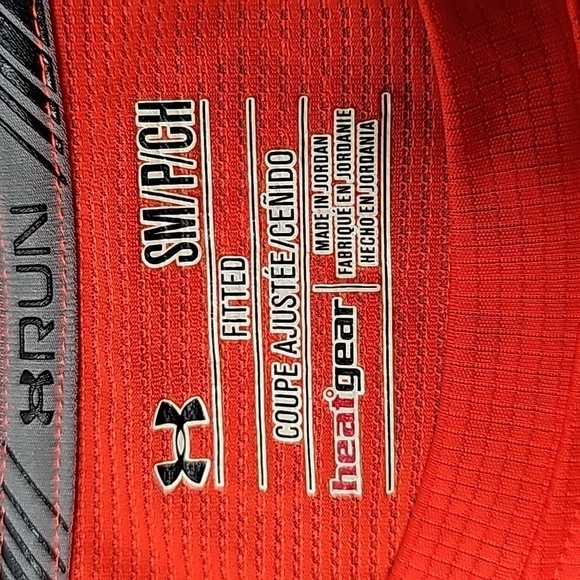 UNDER Armour small orange fitted heatgear long sleeve reflective running shirt - Picture 6 of 7